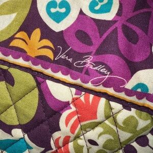 Very Bradley plum crazy retired large quilted tote bag overnight 23” x 14.5”